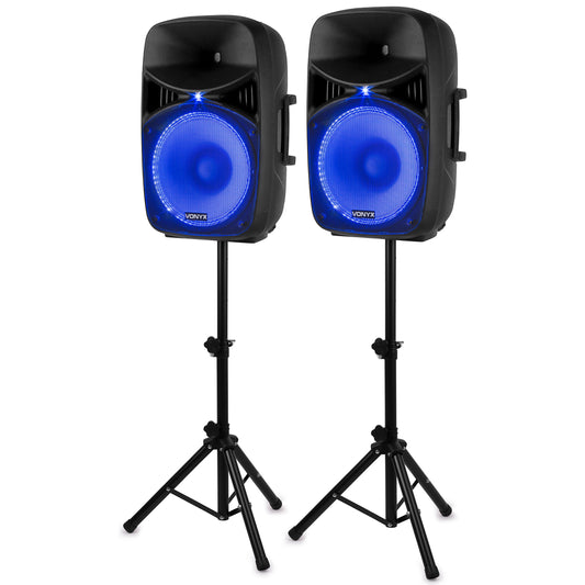 Vonyx VPS152A 1000W Speaker Set with Stands